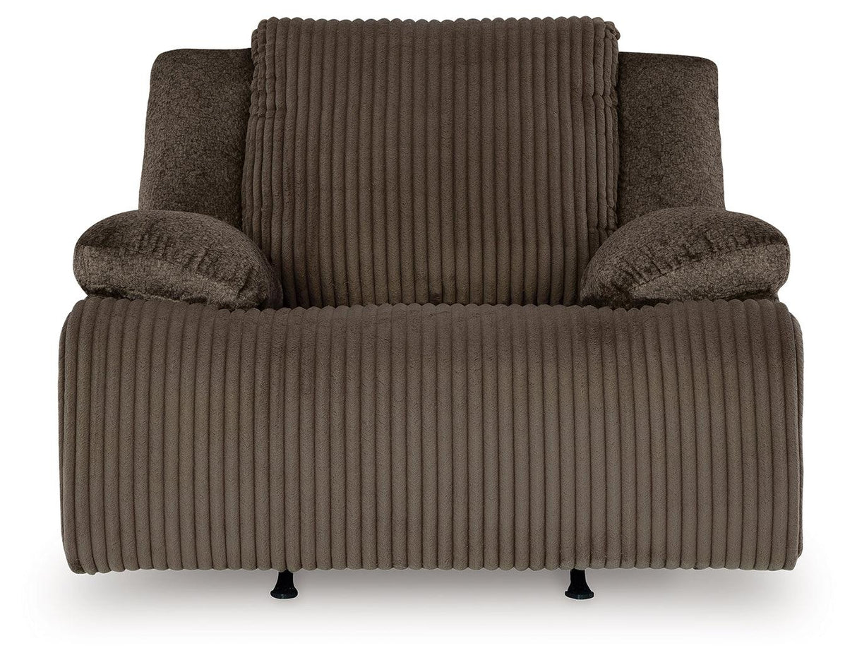 Top Tier Chocolate Oversized Manual Rocker Recliner by Ashley at Eve Furniture