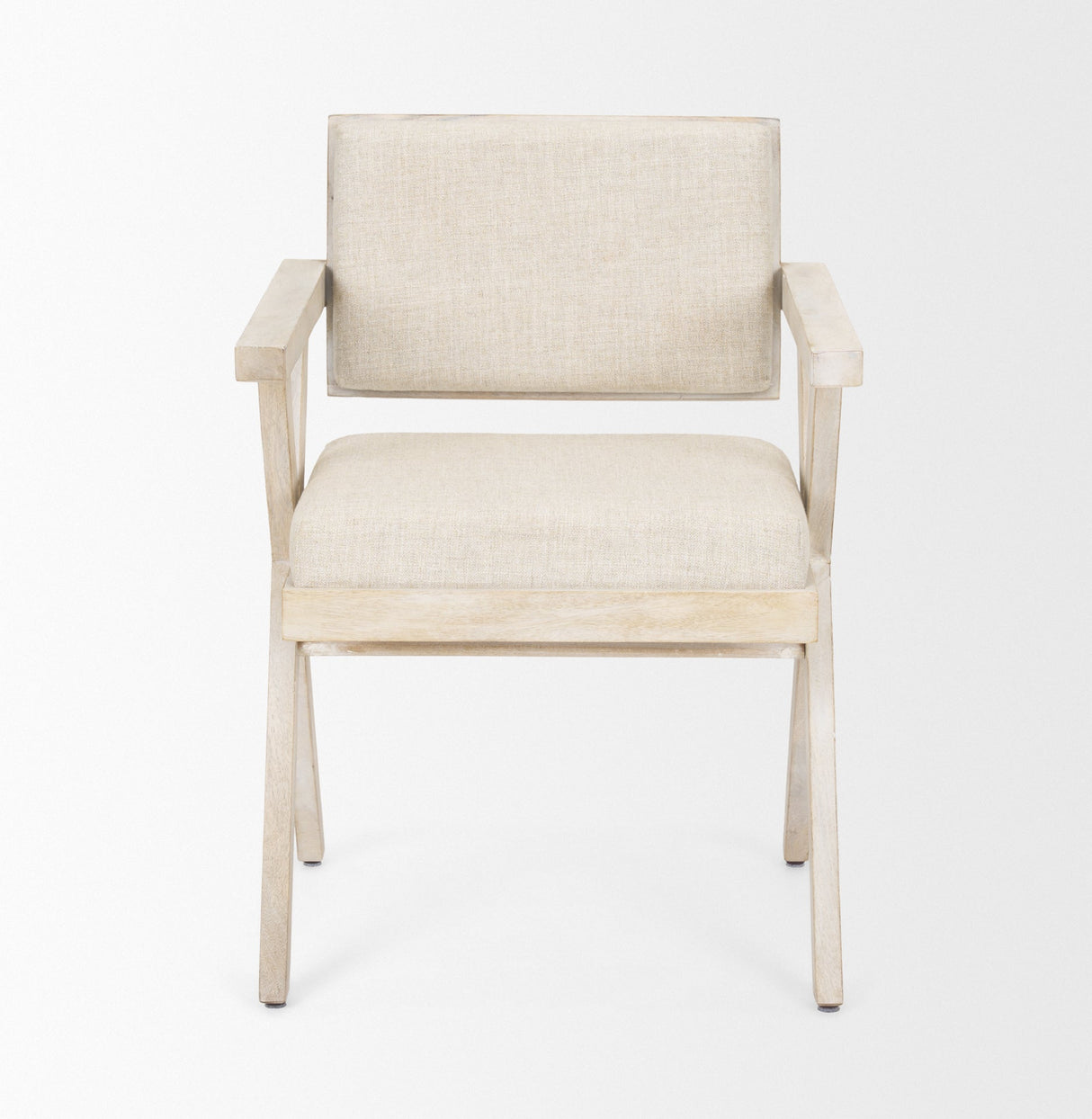 Topanga I Cream Fabric Wrap Blonde Wooden Frame Dining Chair by Mercana at Eve Furniture