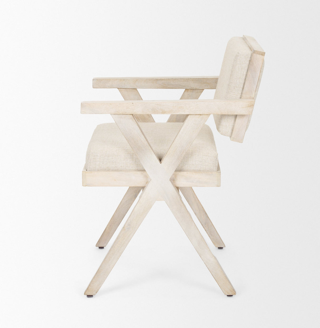 Topanga I Cream Fabric Wrap Blonde Wooden Frame Dining Chair by Mercana at Eve Furniture