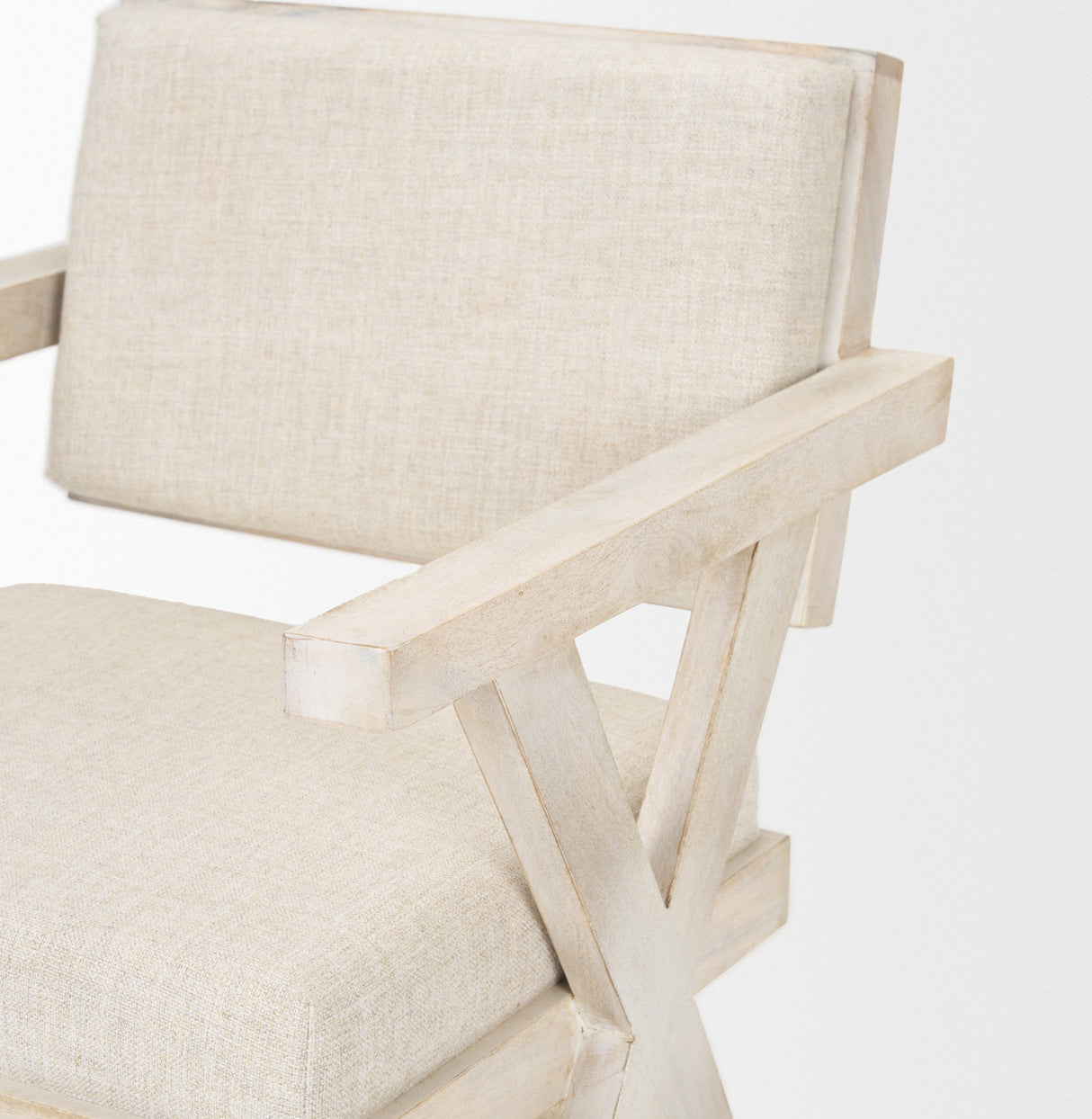 Topanga I Cream Fabric Wrap Blonde Wooden Frame Dining Chair by Mercana at Eve Furniture