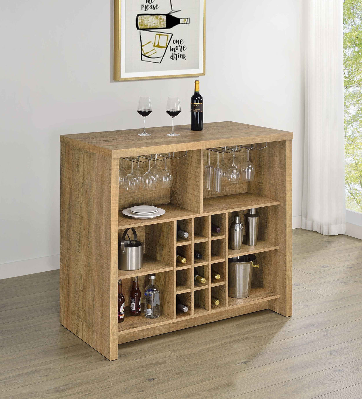 Topanga Mango Engineered Wood Freestanding Home Bar by Coaster at Eve Furniture