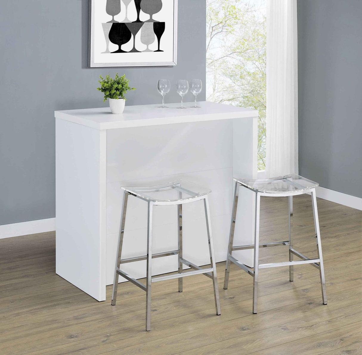 Topanga White Engineered Wood Freestanding Home Bar by Coaster at Eve Furniture