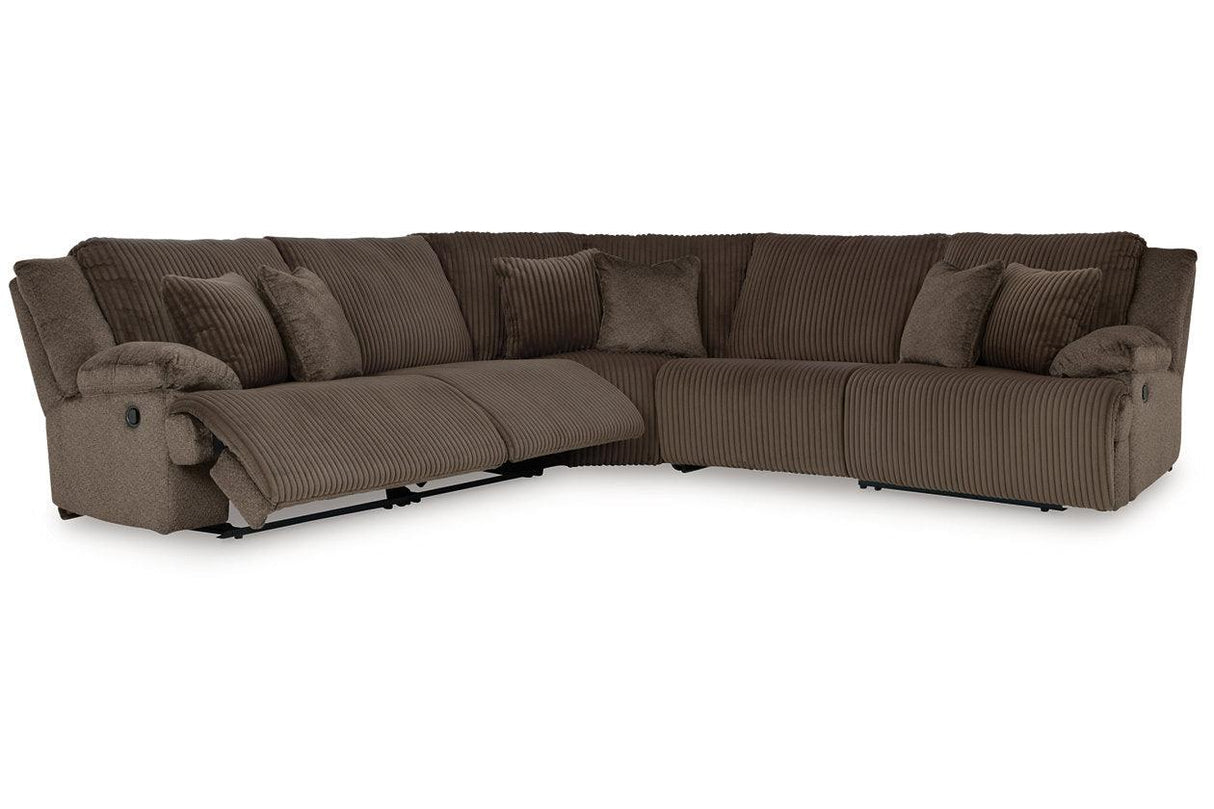 Top Tier Chocolate 5-Piece Manual Reclining Modular Sectional by Ashley at Eve Furniture