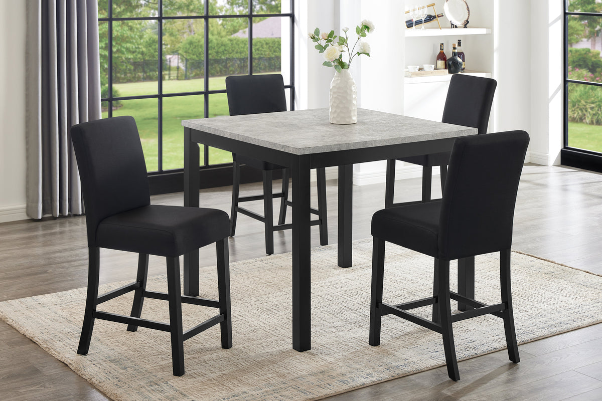 Tori Grey 5-Piece Counter Height Set by New Era Innovations at Eve Furniture