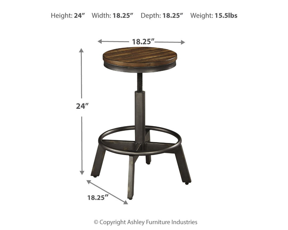Torjin Brown/Gray Counter Height Dining Table with 4 Barstools by Ashley at Eve Furniture