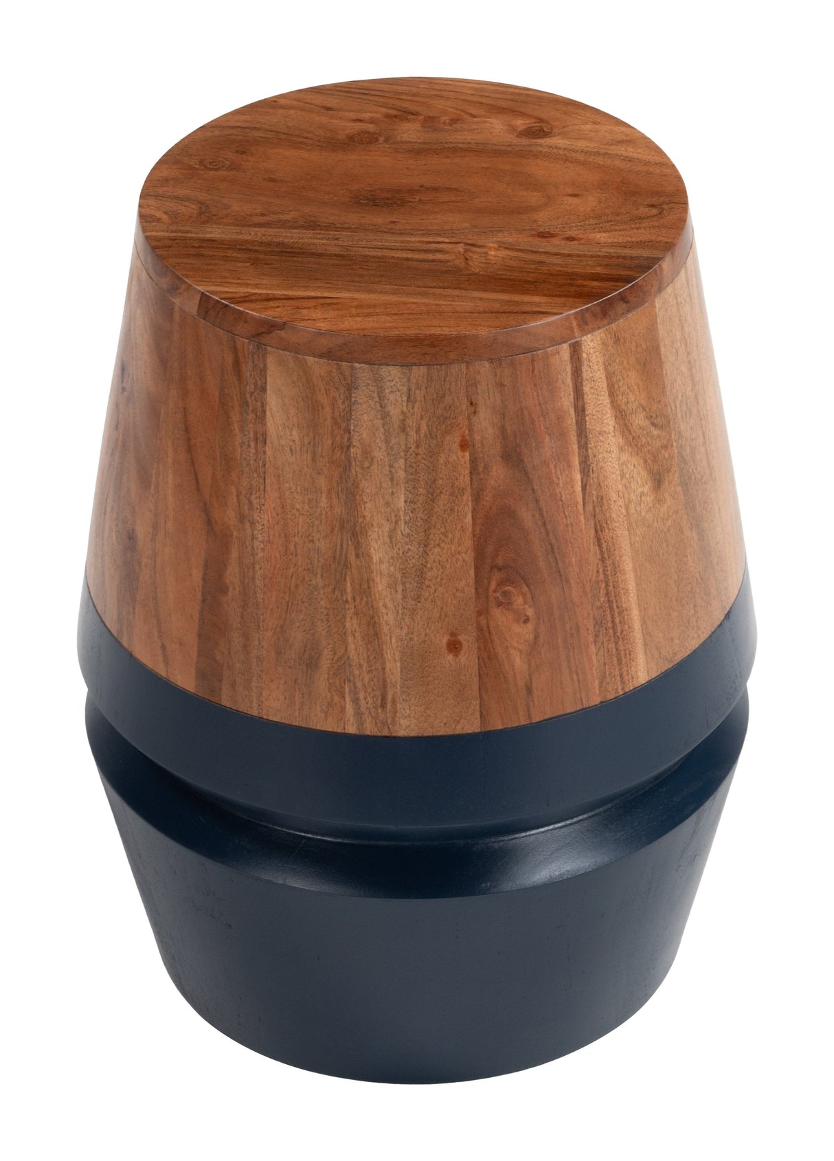 Tornos Walnut & Deep Blue Side Table by Zuomod at Eve Furniture