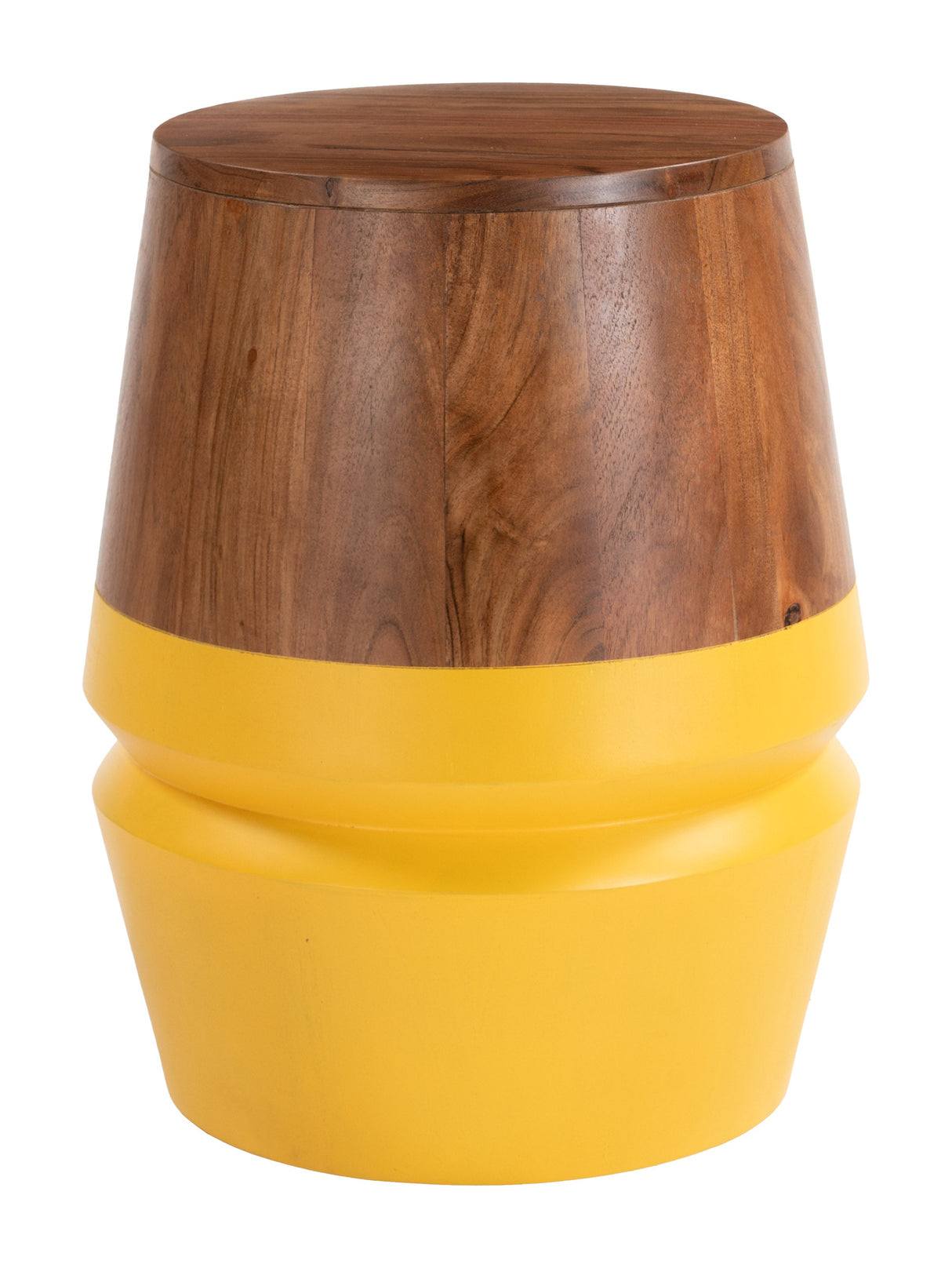 Tornos Walnut & Yellow Side Table by Zuomod at Eve Furniture