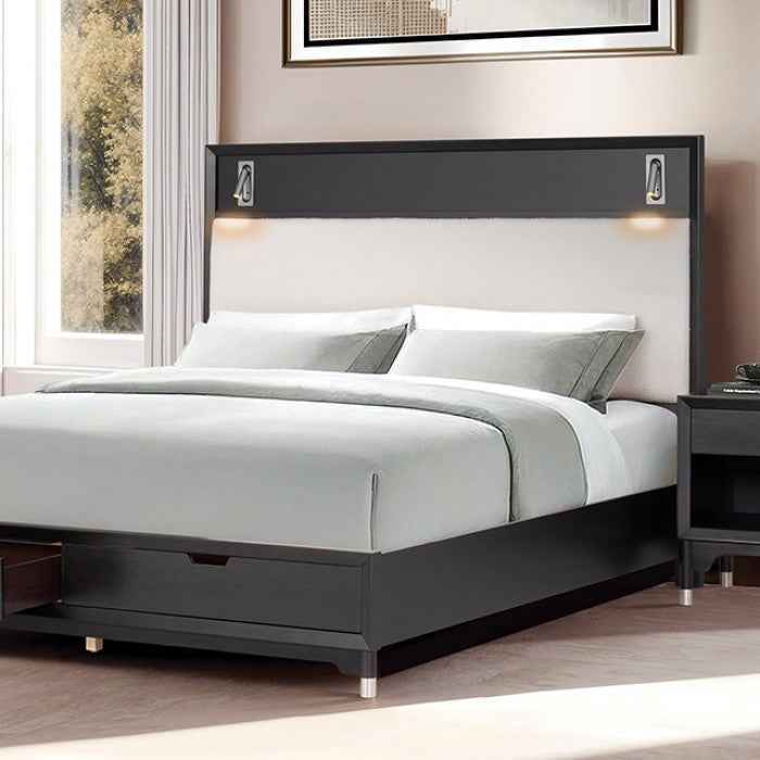 Torrance Black 4-Piece Queen Bedroom Set by Furniture of America at Eve Furniture