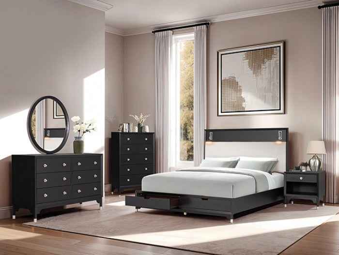 Torrance Black 4-Piece Queen Bedroom Set by Furniture of America at Eve Furniture