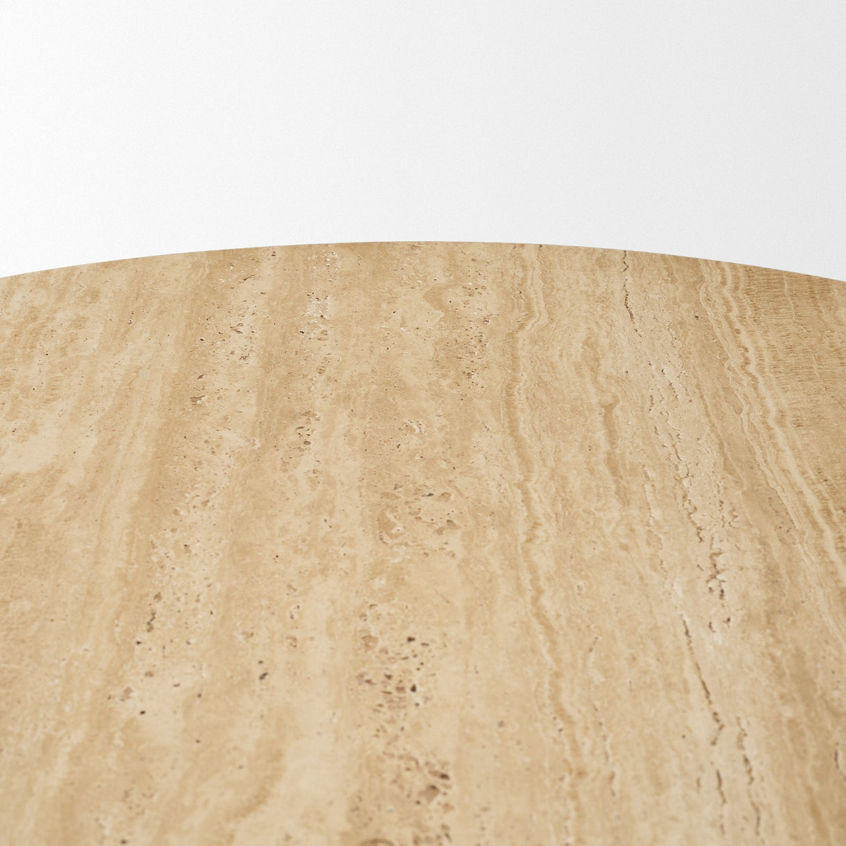 Torreno 42" Travertine Round Top Hexagon Pedestal Dining Table by Mercana at Eve Furniture