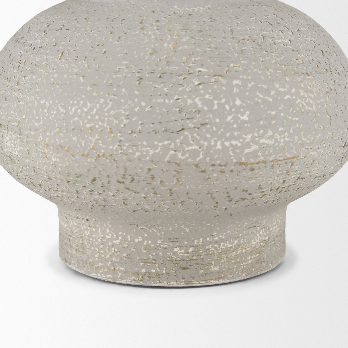 Torres Small Textured Off White w/ Gold Metal Vase by Mercana at Eve Furniture