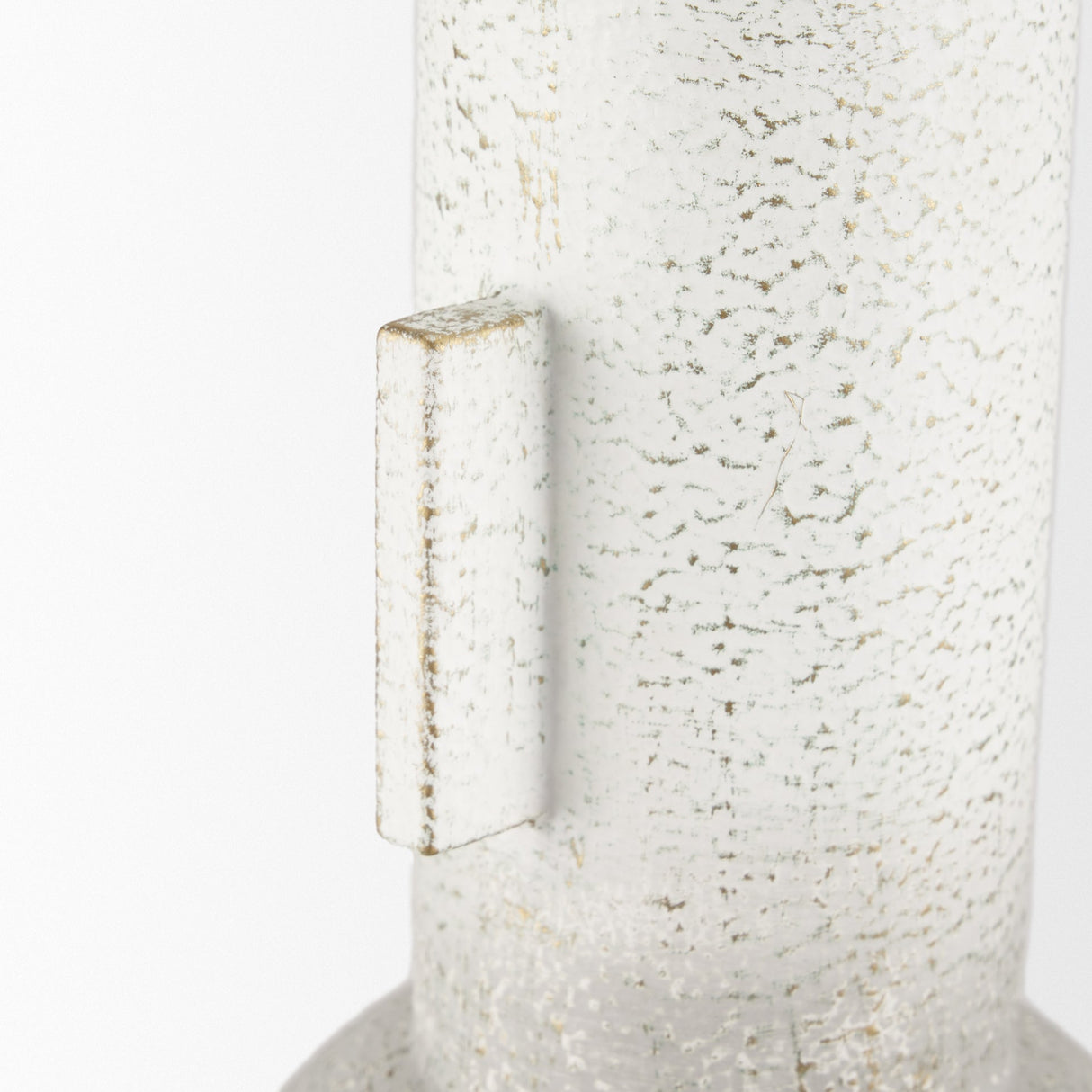 Torres Tall Textured Off White w/ Gold Metal Vase by Mercana at Eve Furniture