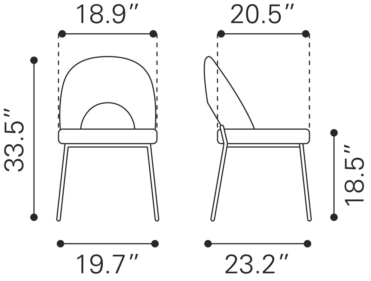 Torrey Gray Dining Chair (Set of 2) Multicolor Print & by Zuomod at Eve Furniture