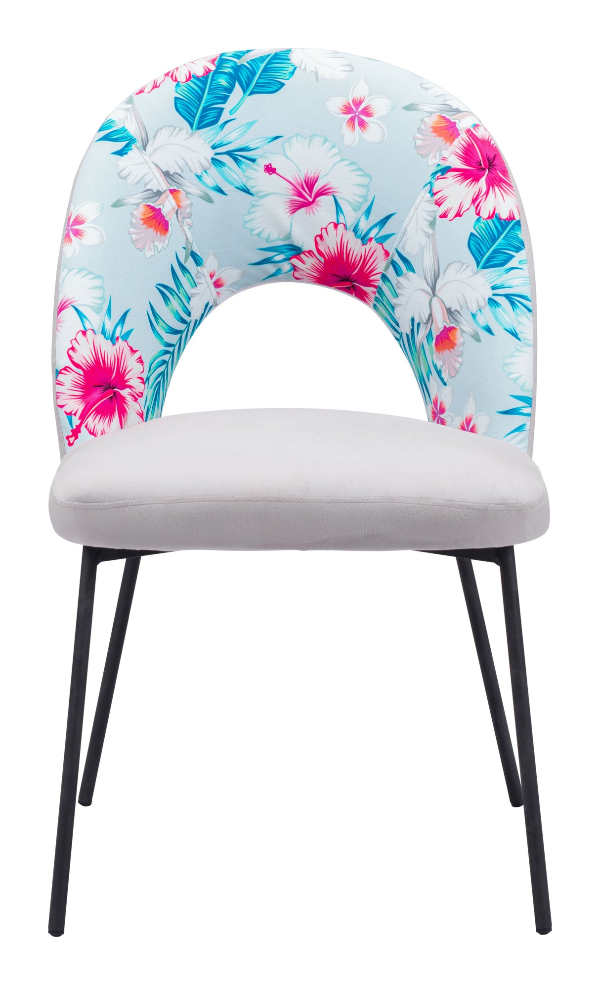 Torrey Gray Dining Chair (Set of 2) Multicolor Print & by Zuomod at Eve Furniture