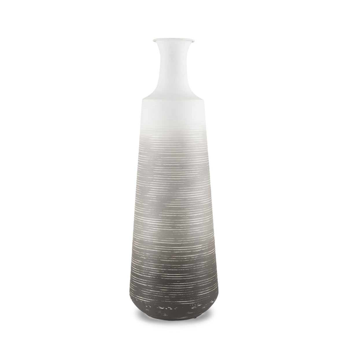 Toru Tall White w/ Grey Ombre Metal Vase by Mercana at Eve Furniture