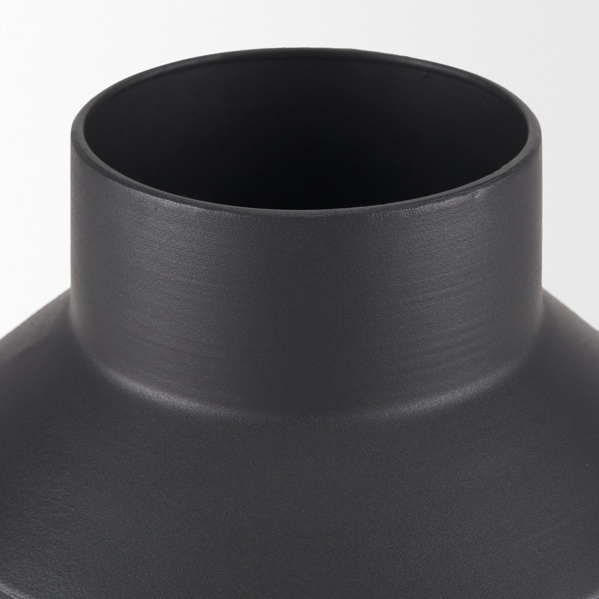 Tosca Medium Matte Black Metal Vase by Mercana at Eve Furniture