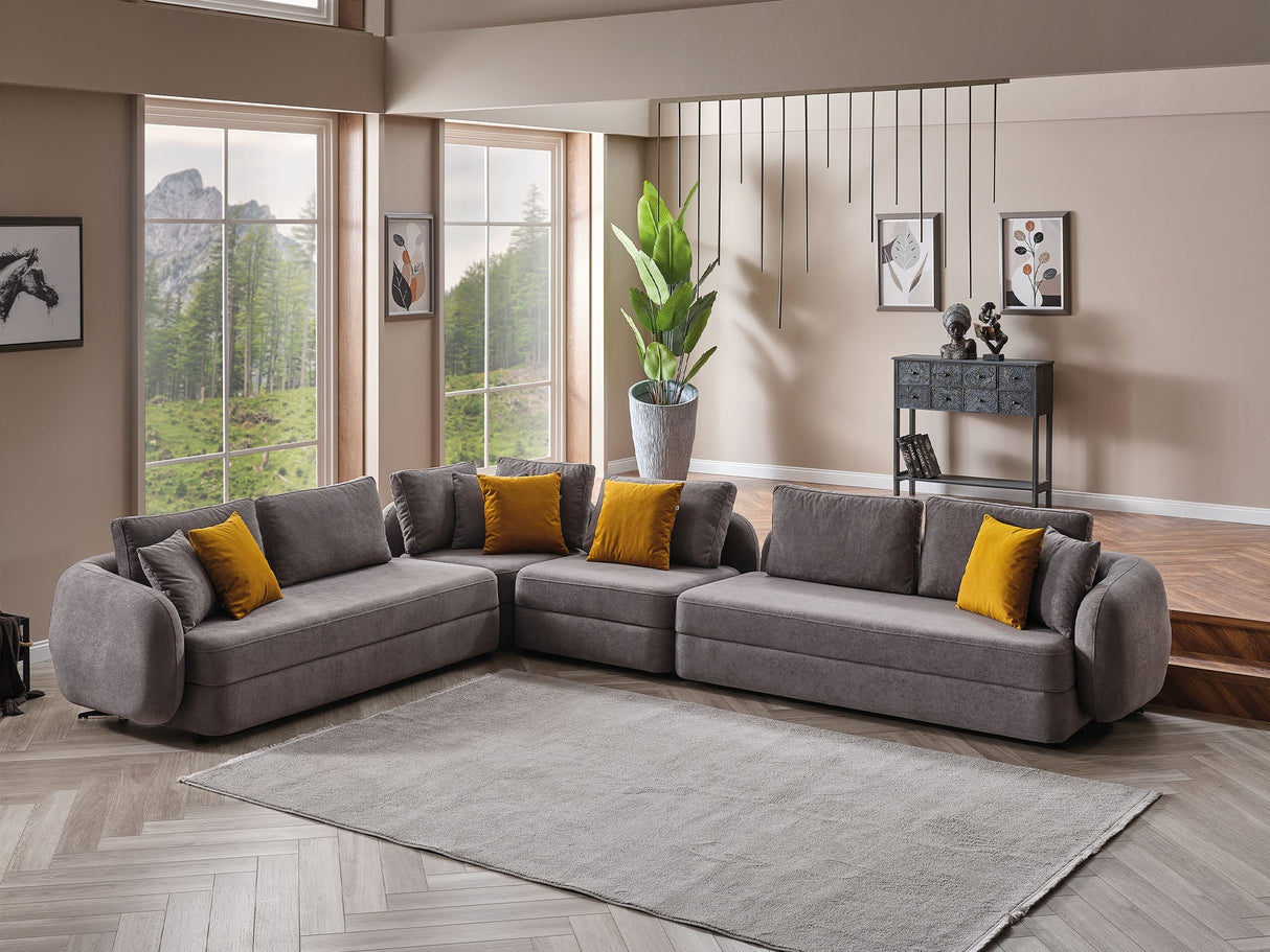 Toscana Modular Sectional Sofa Grey by Furnia at Eve Furniture