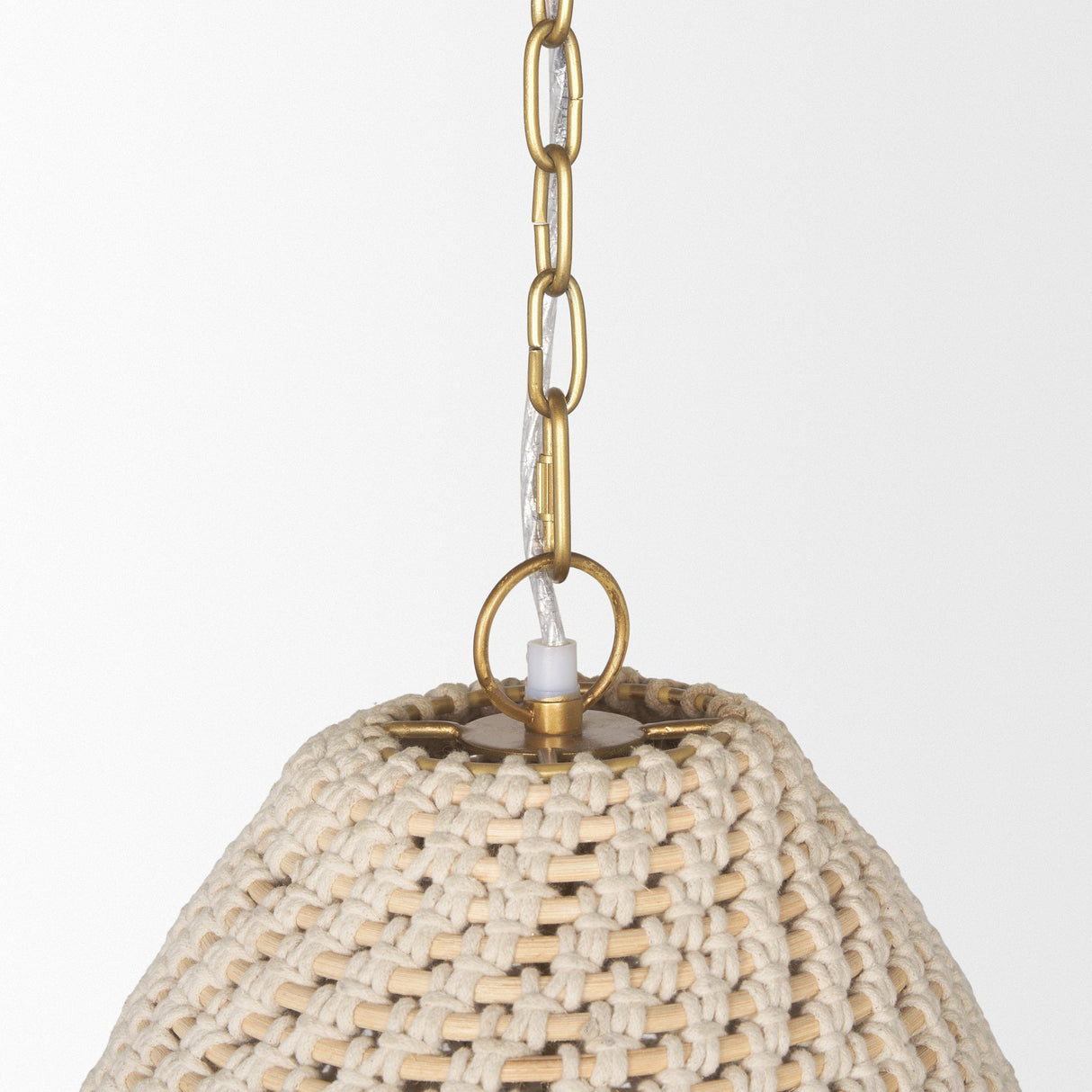 Tosha 1-Light Cotton Rope Bell Pendant by Mercana at Eve Furniture
