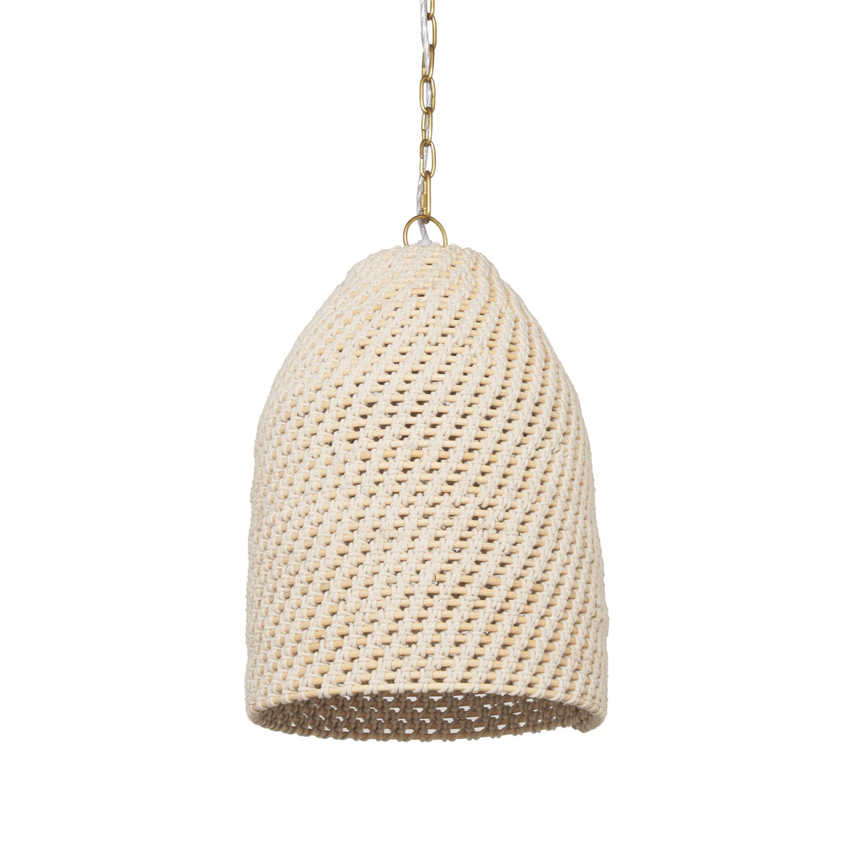 Tosha 1-Light Cotton Rope Bell Pendant by Mercana at Eve Furniture