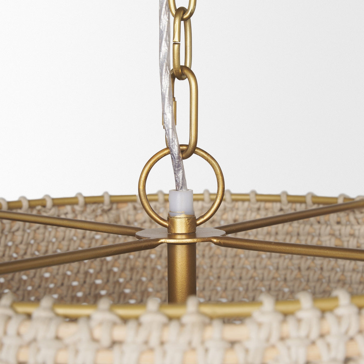 Tosha 1-Light Tapered Cotton Rope Drum Pendant by Mercana at Eve Furniture