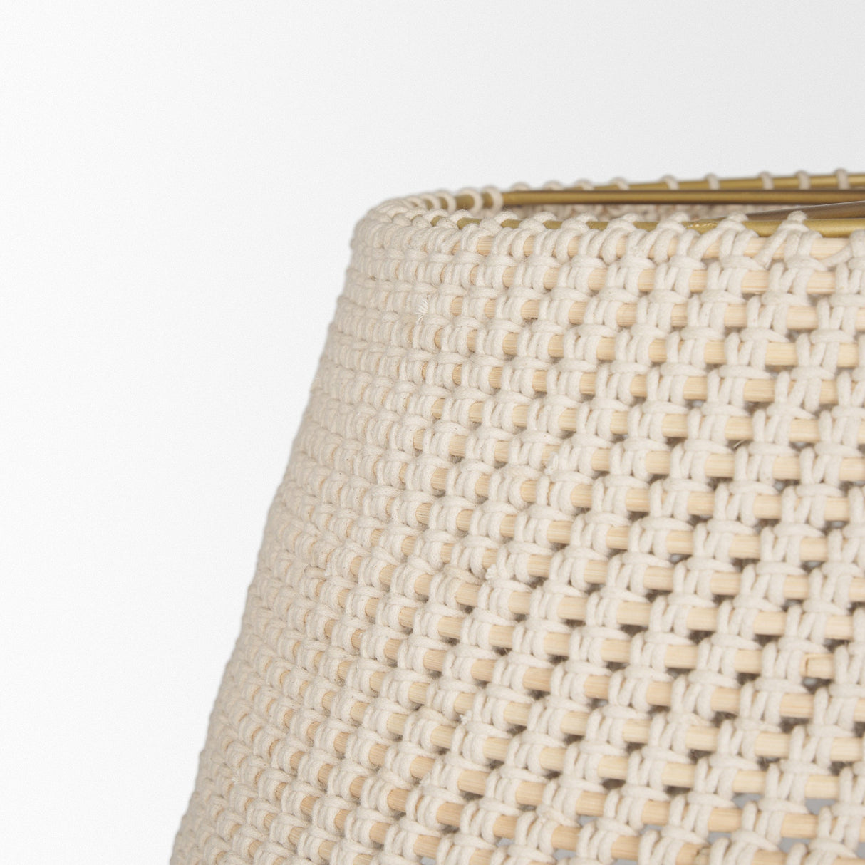 Tosha 1-Light Tapered Cotton Rope Drum Pendant by Mercana at Eve Furniture