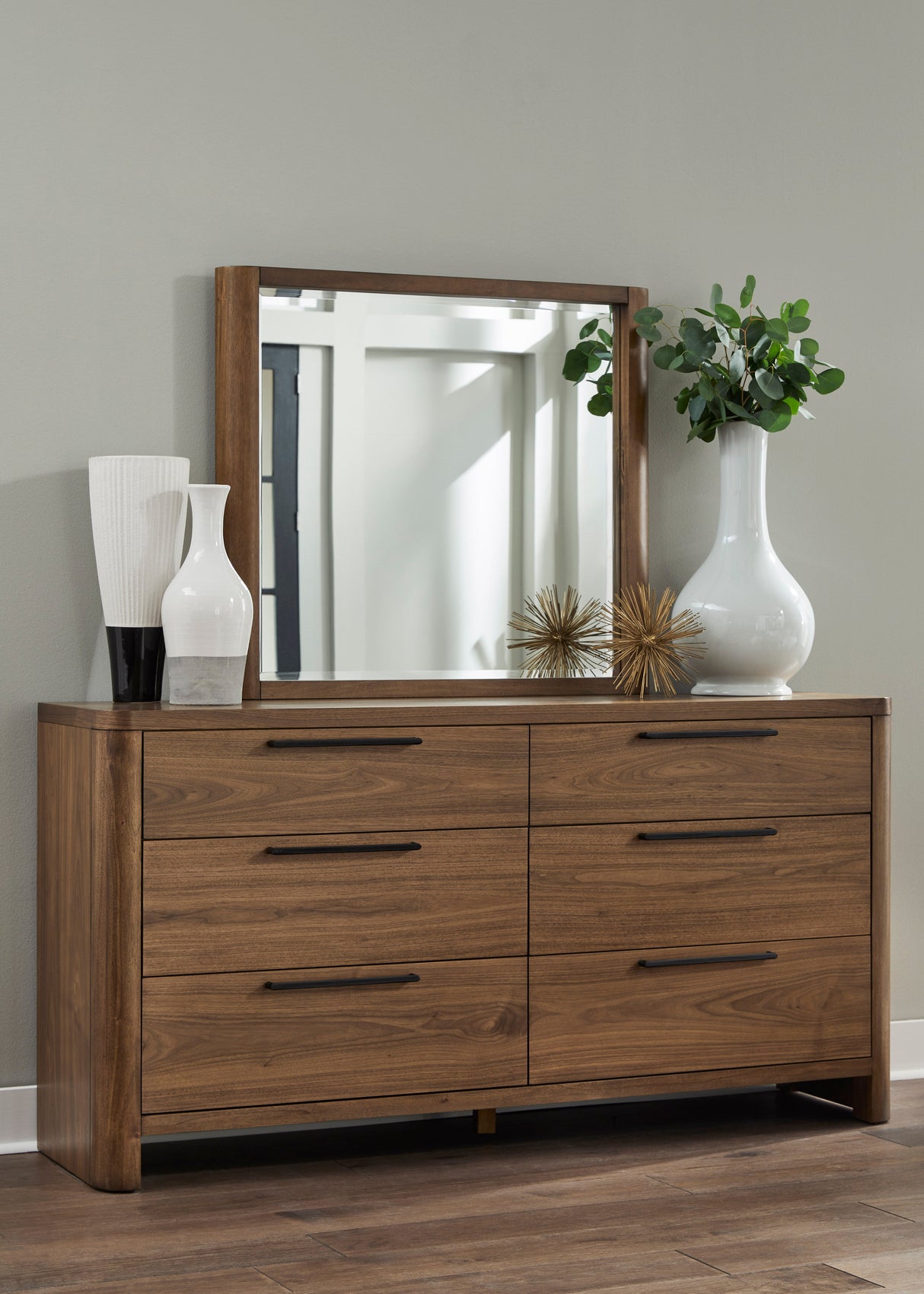 Totes Six Drawer Dresser in English Walnut by Modus Furniture at Eve Furniture