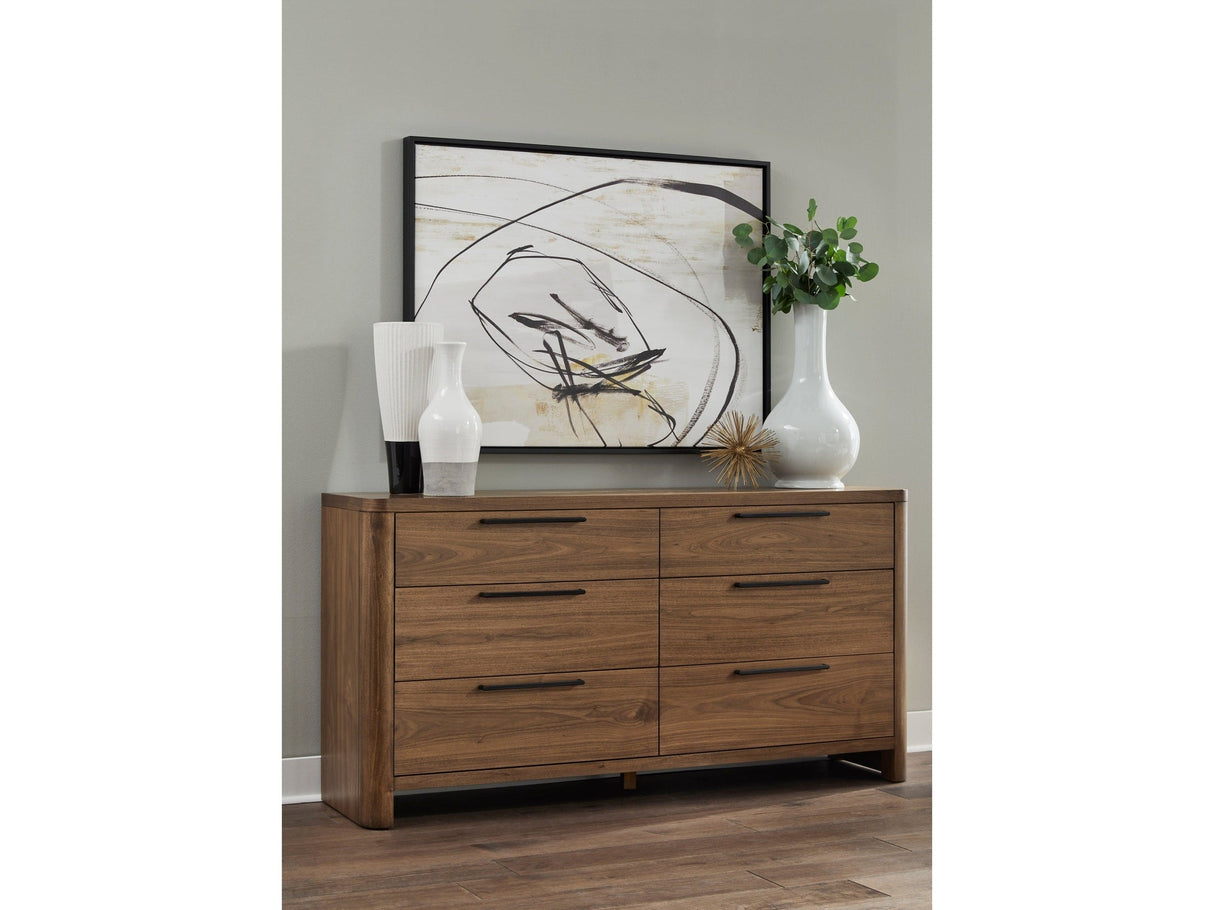 Totes Six Drawer Dresser in English Walnut by Modus Furniture at Eve Furniture