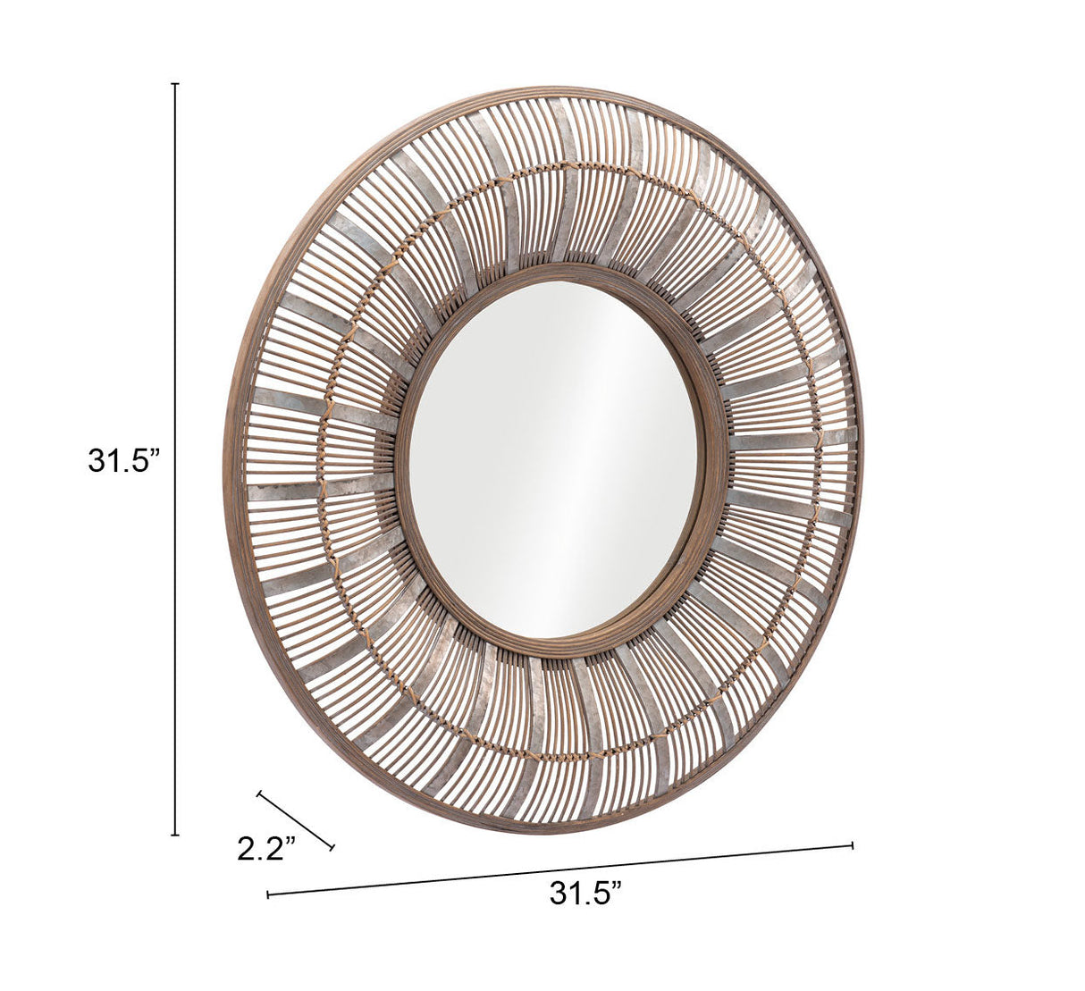 Toto Antique Brown Mirror by Zuomod at Eve Furniture