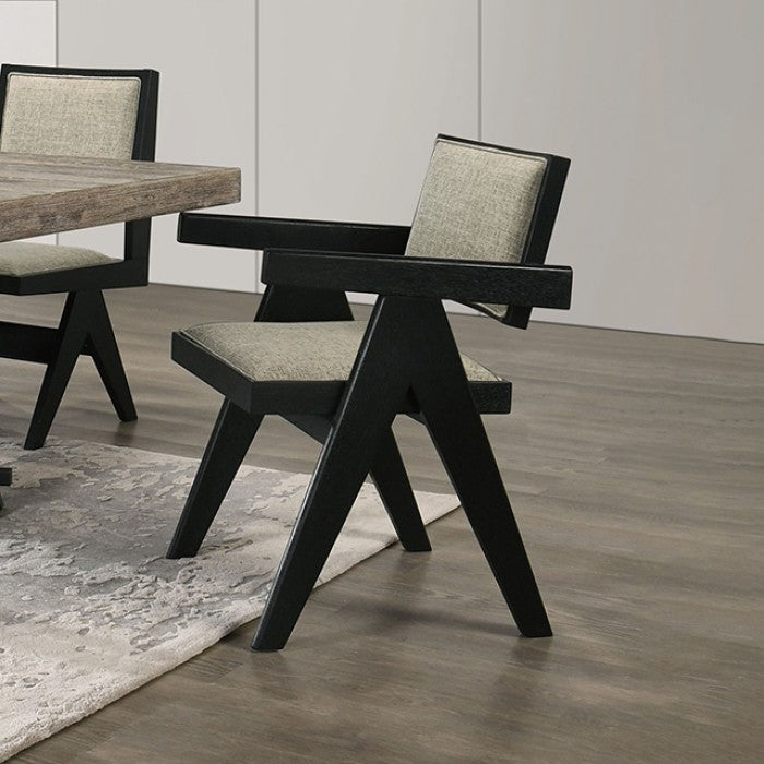 Tottenham Black Arm Chair Set of 2 by Furniture of America at Eve Furniture