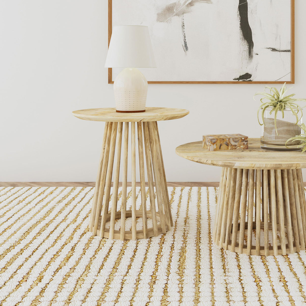 Touhy Natural Mango Round Solid Wood End Table by Coaster at Eve Furniture