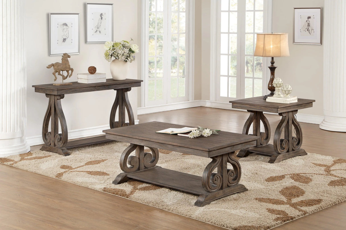 Toulon Dark Oak Cocktail Table by Homelegance at Eve Furniture