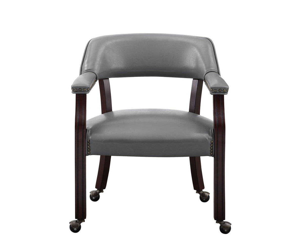 Tournament Arm Chair w/Casters, Gray by Steve Silver at Eve Furniture