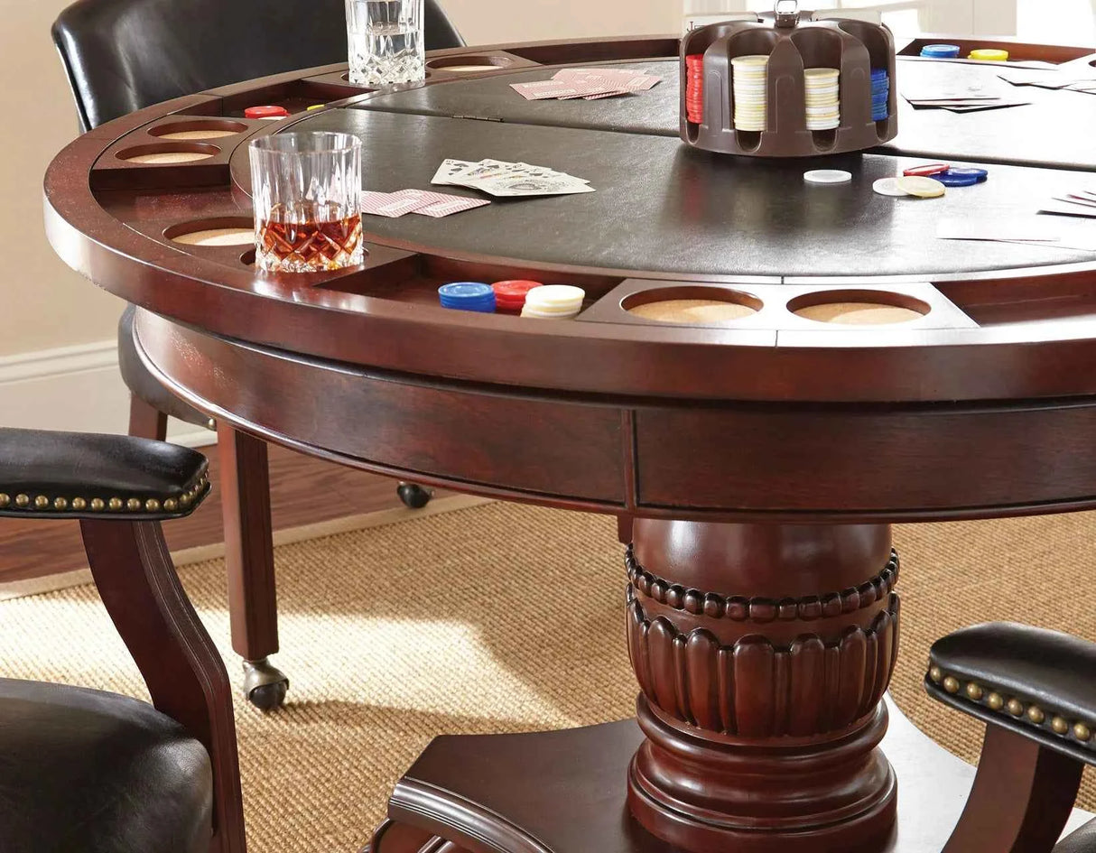 Tournament Game Table and Chairs, 6-Piece, Black(Table & 4 Side Chairs) by Steve Silver at Eve Furniture