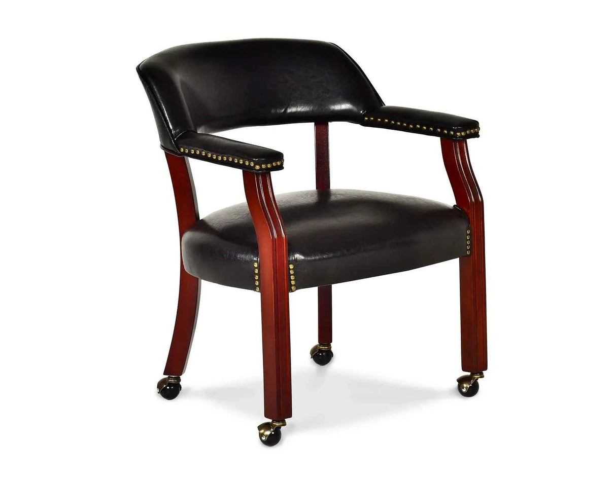 Tournament Game Table and Chairs, 6-Piece, Black(Table & 4 Side Chairs) by Steve Silver at Eve Furniture