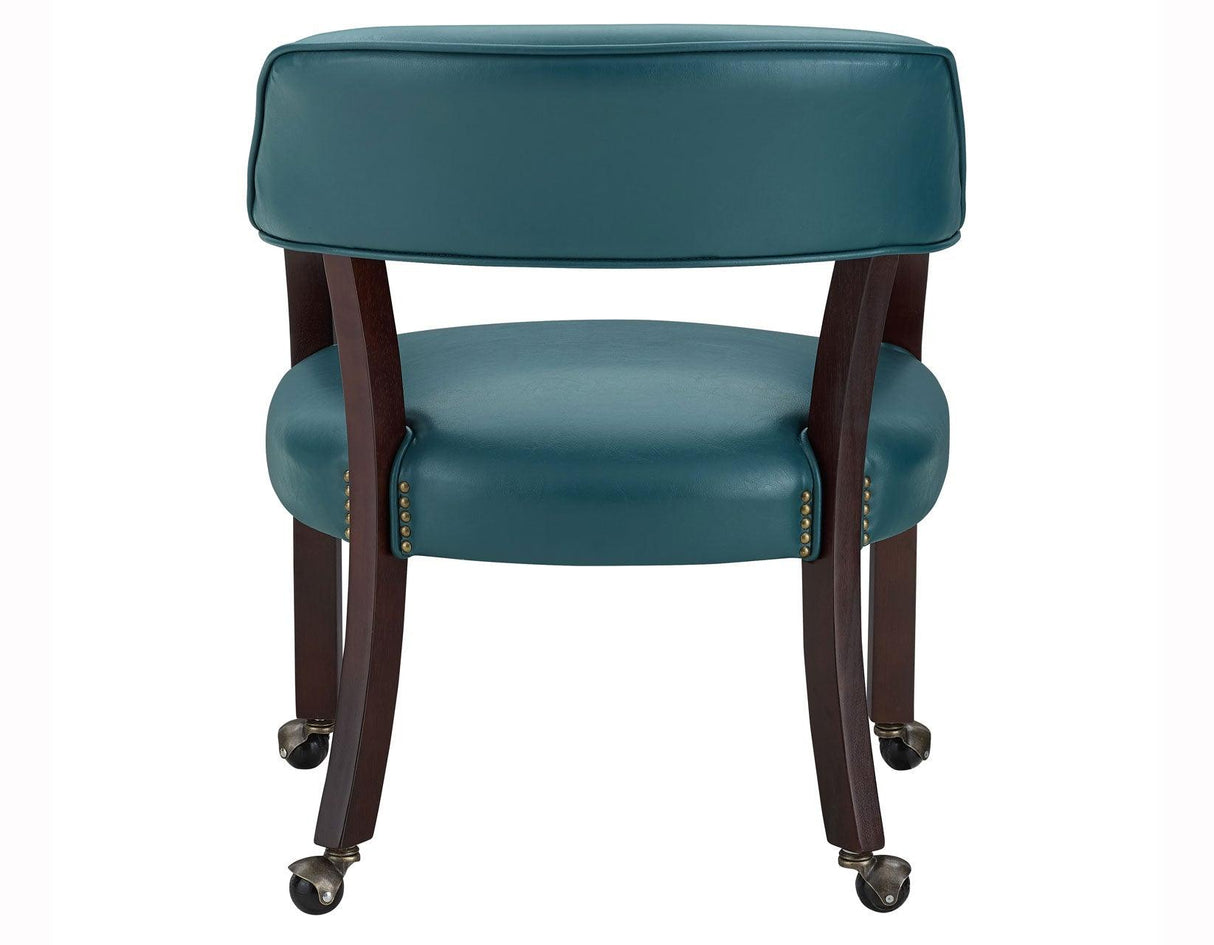 Tournament Arm Chair w/Casters, Teal by Steve Silver at Eve Furniture