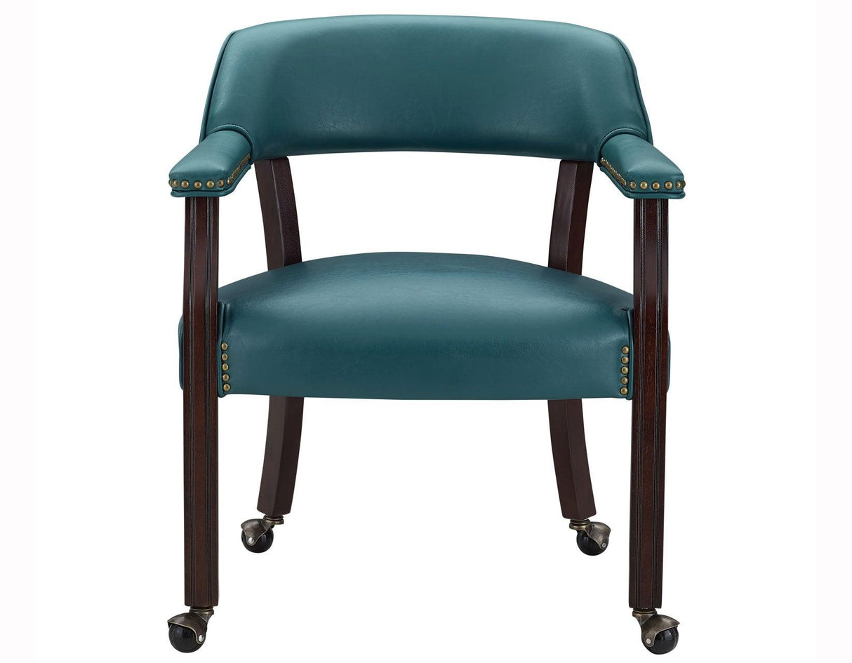 Tournament Arm Chair w/Casters, Teal by Steve Silver at Eve Furniture