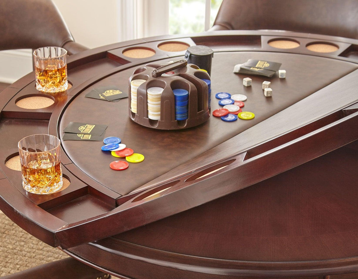 Tournament, Game Table and Chairs, 6-Piece, Brown(Table & 4 Side Chairs) by Steve Silver at Eve Furniture