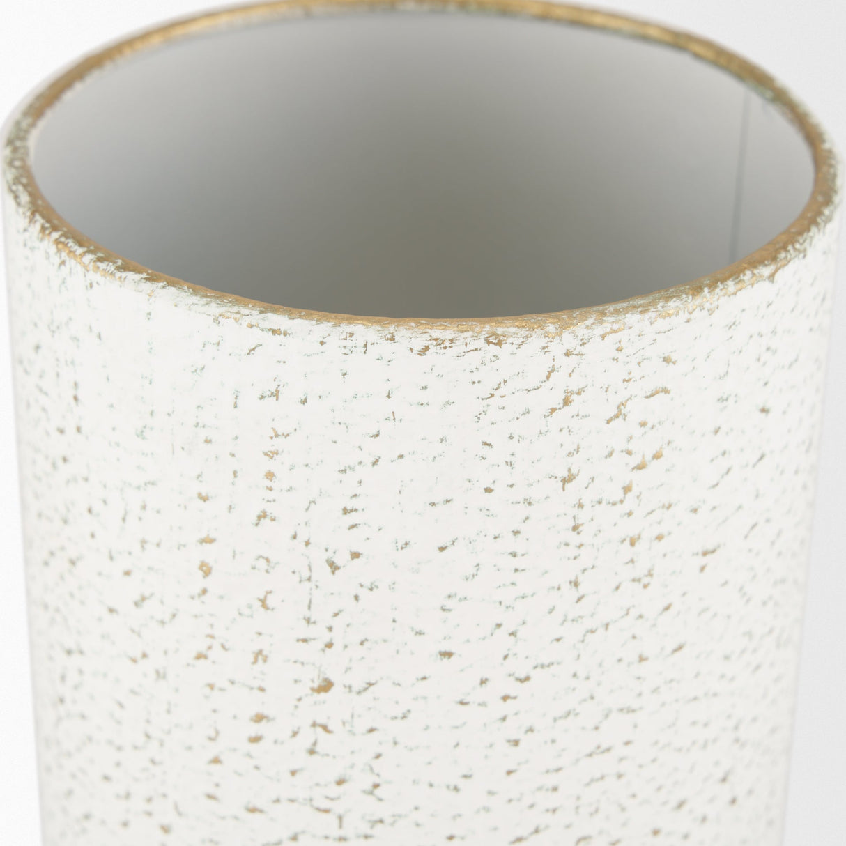 Tovah Small Textured White w/ Gold Metal Vase by Mercana at Eve Furniture
