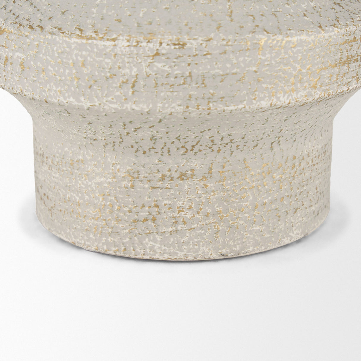Tovah Small Textured White w/ Gold Metal Vase by Mercana at Eve Furniture