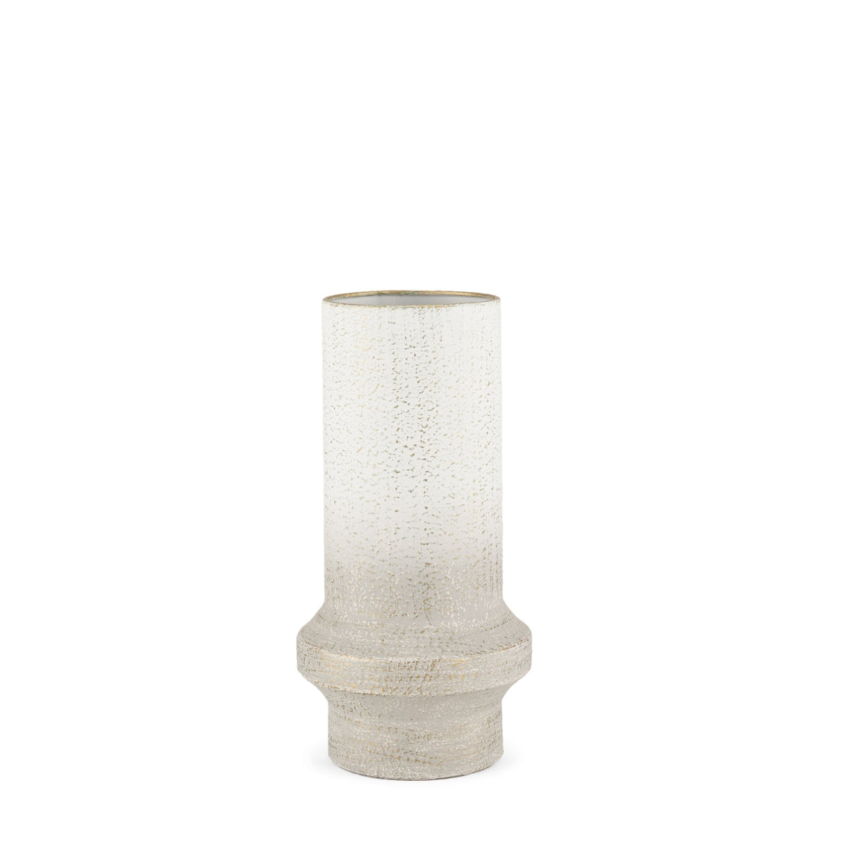 Tovah Small Textured White w/ Gold Metal Vase by Mercana at Eve Furniture