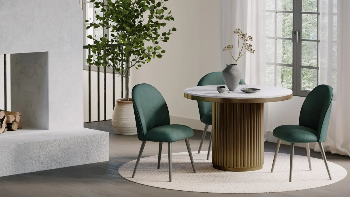 Tower Dining Table - White Marble by Moe's Home at Eve Furniture