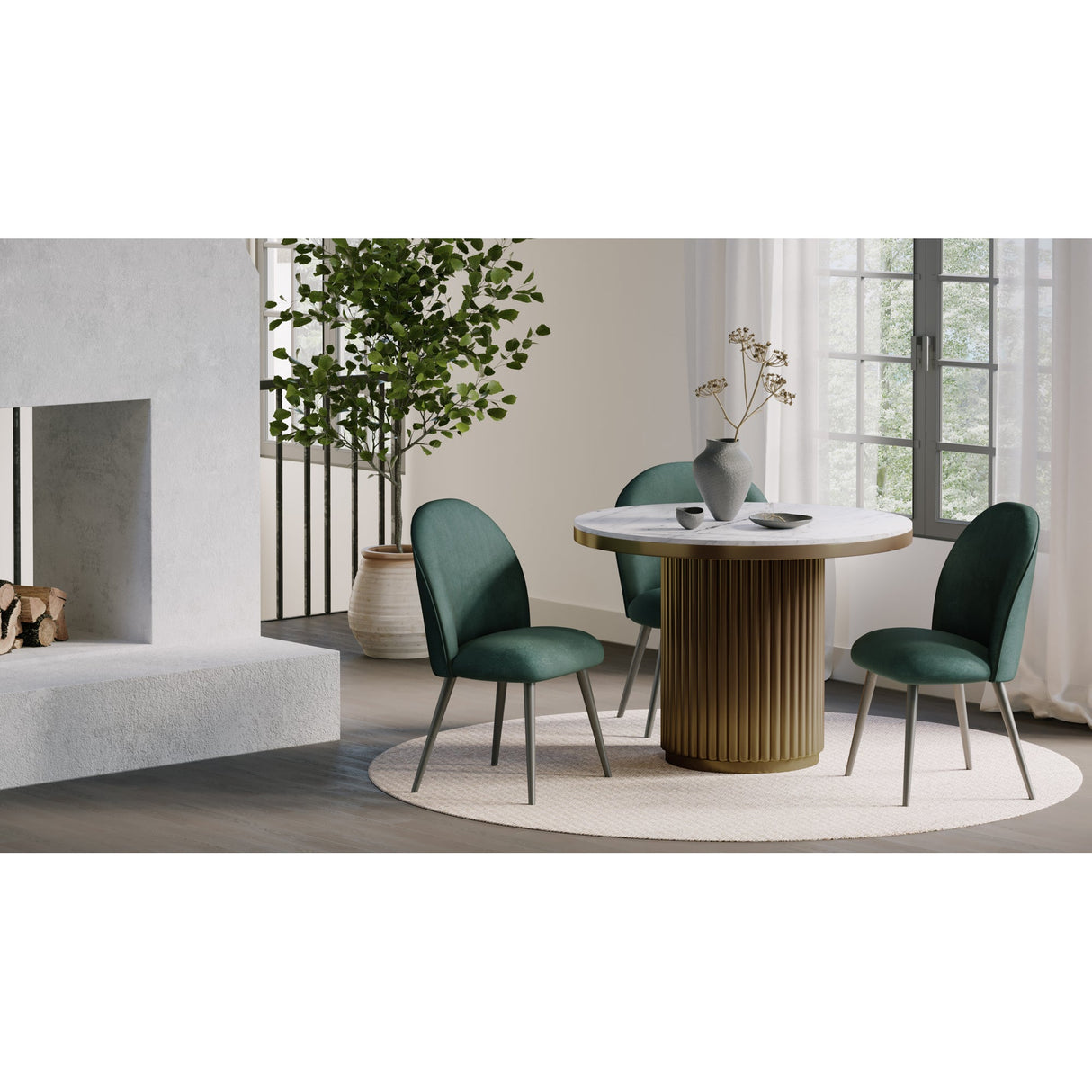 Tower White Marble Dining Table by Moe's Home at Eve Furniture