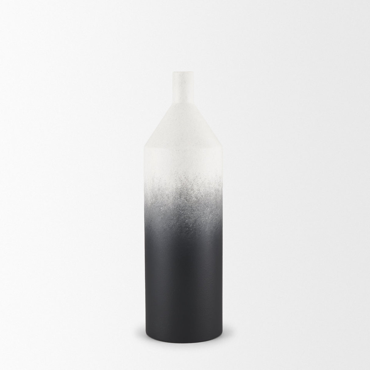 Townley Small White w/ Black Ombre Metal Vase by Mercana at Eve Furniture