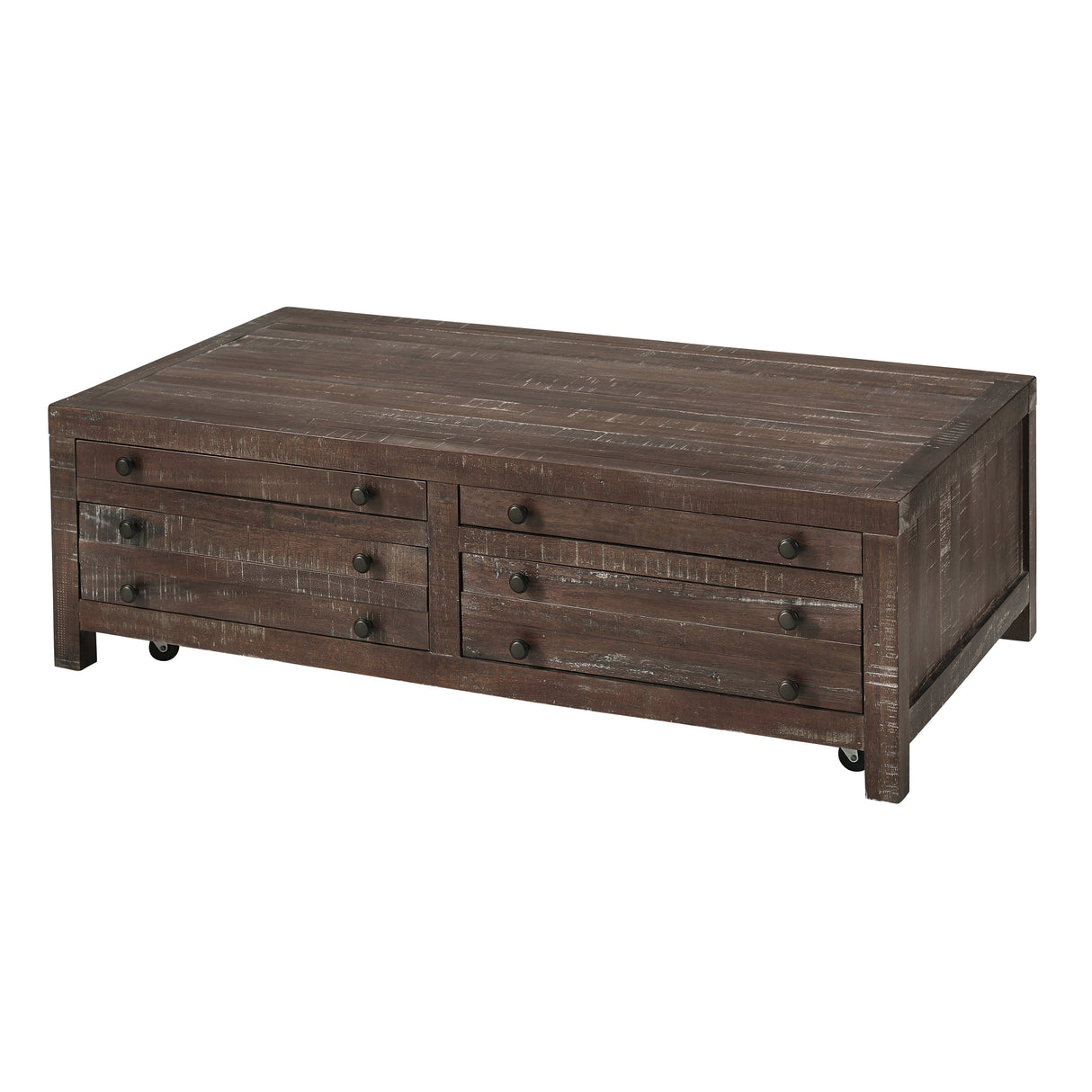 Townsend Solid Wood Castered Coffee Table in Java by Modus at Eve Furniture