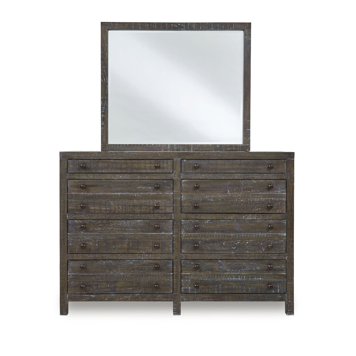 Townsend Solid Wood Eight Drawer Dresser in Gunmetal by Modus Furniture at Eve Furniture