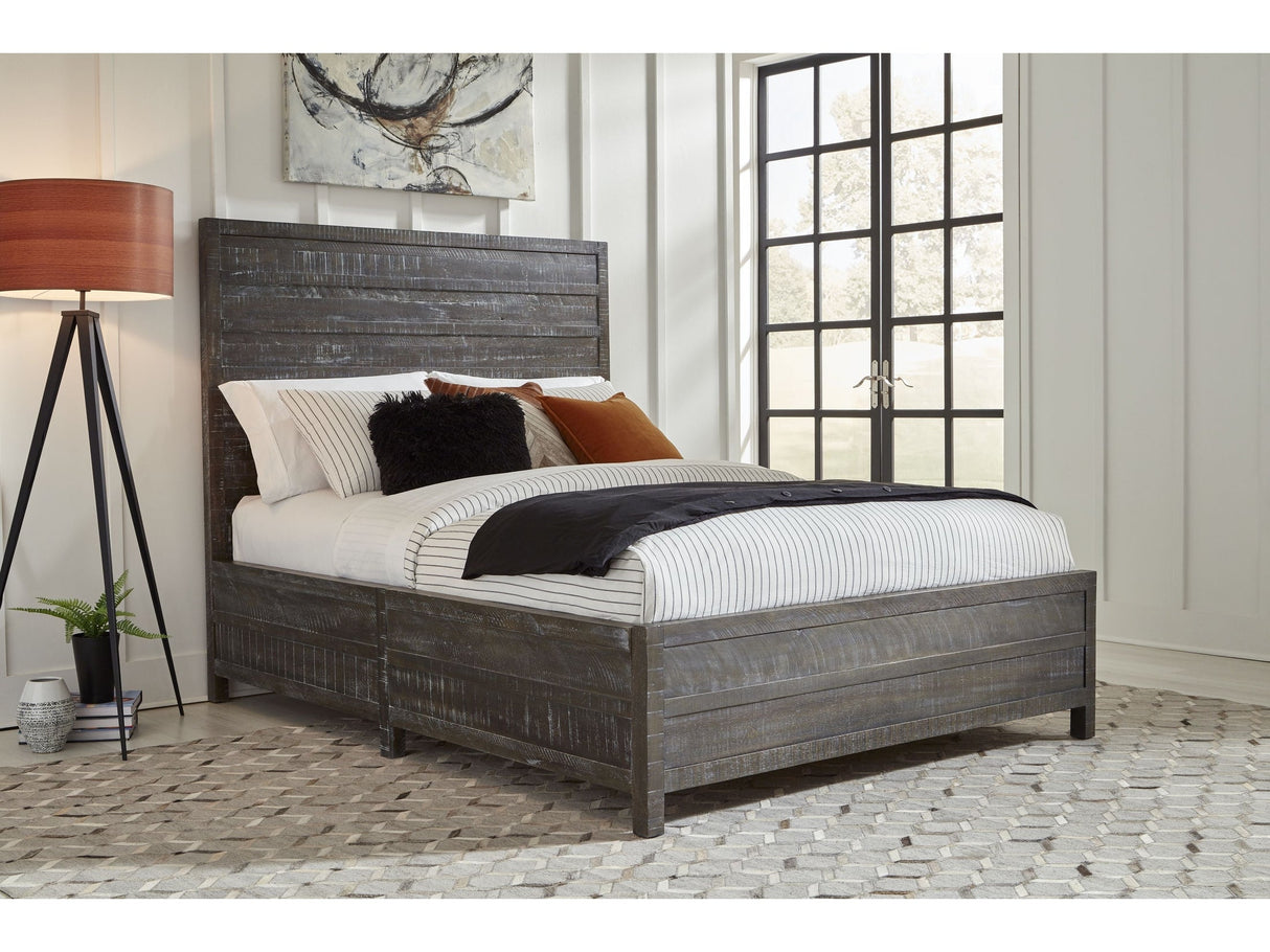 Townsend Solid Wood Queen Low-Profile Bed in Gunmetal by Modus Furniture at Eve Furniture