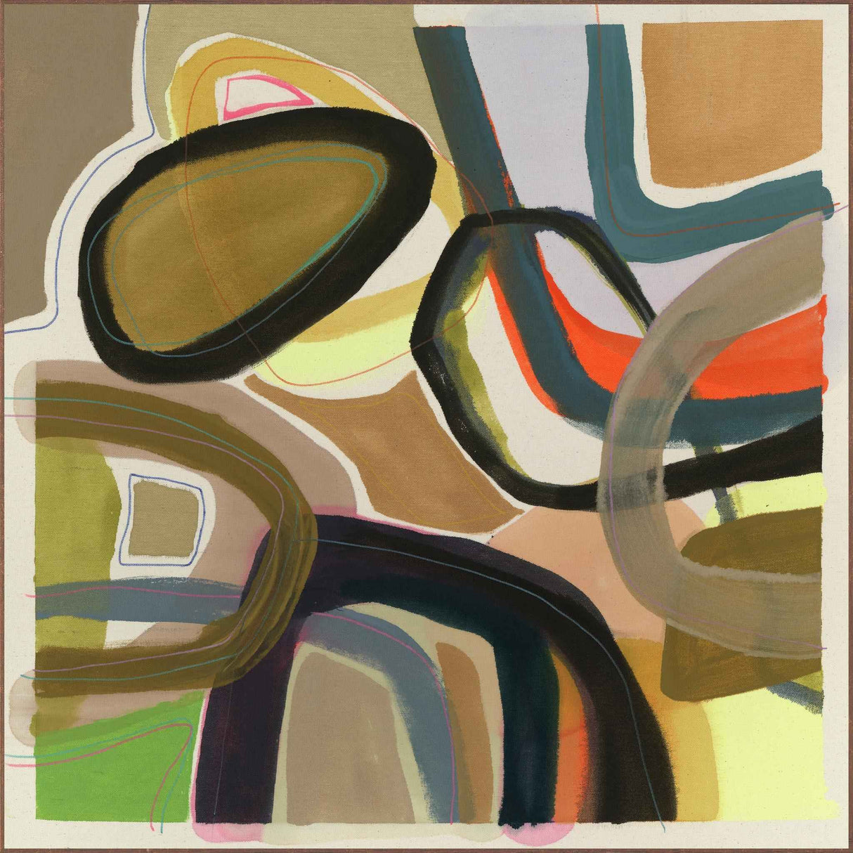 Toya II Yellow Painting Art 48x48 by Buddy Whitlock by Classic Home at Eve Furniture
