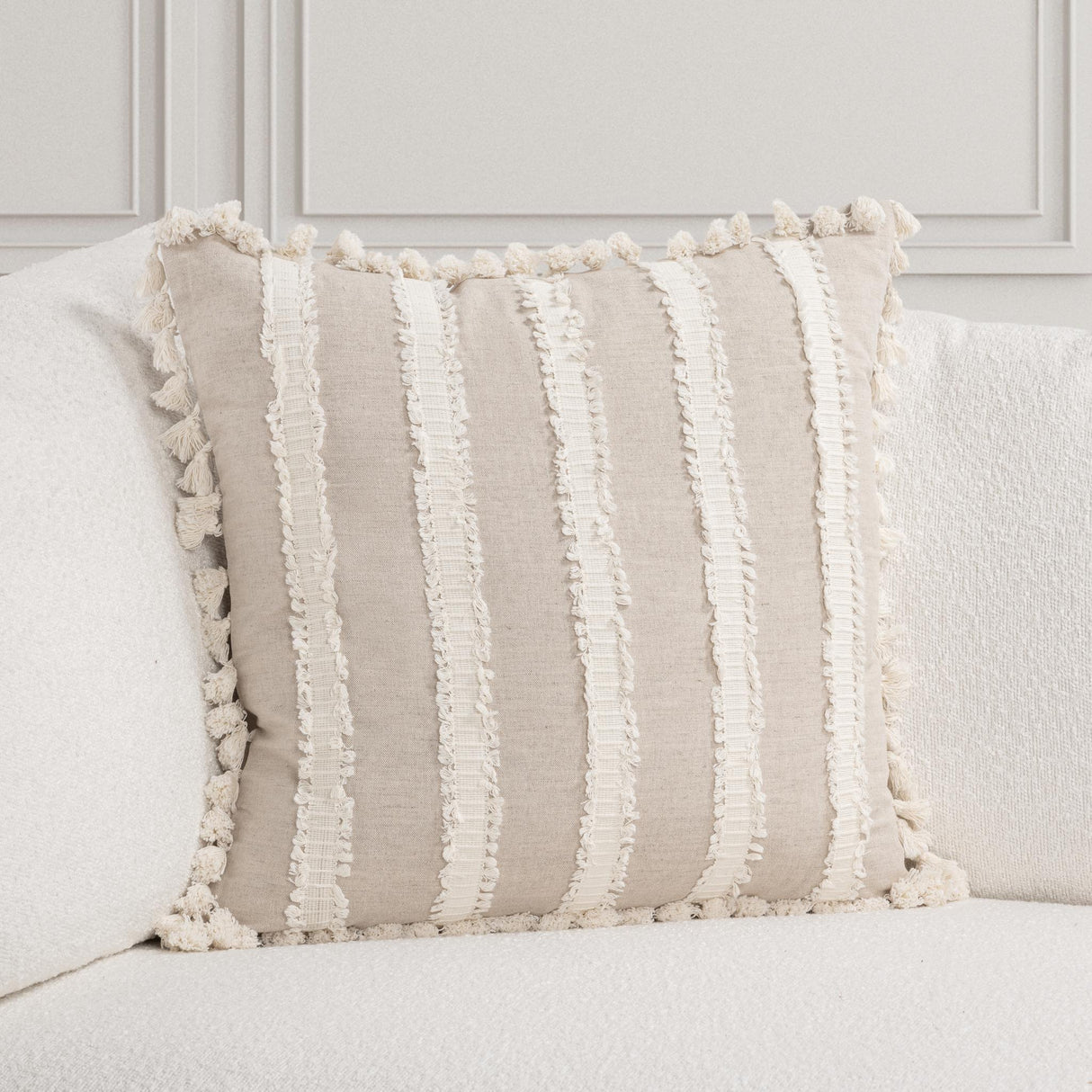 TQ Edisto Natural/Ivory Multiple Sizes Throw Pillow (Set of 2) by Classic Home at Eve Furniture
