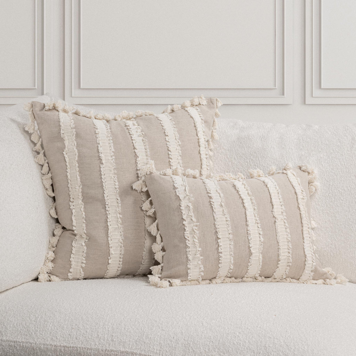 TQ Edisto Natural/Ivory Multiple Sizes Throw Pillow (Set of 2) by Classic Home at Eve Furniture