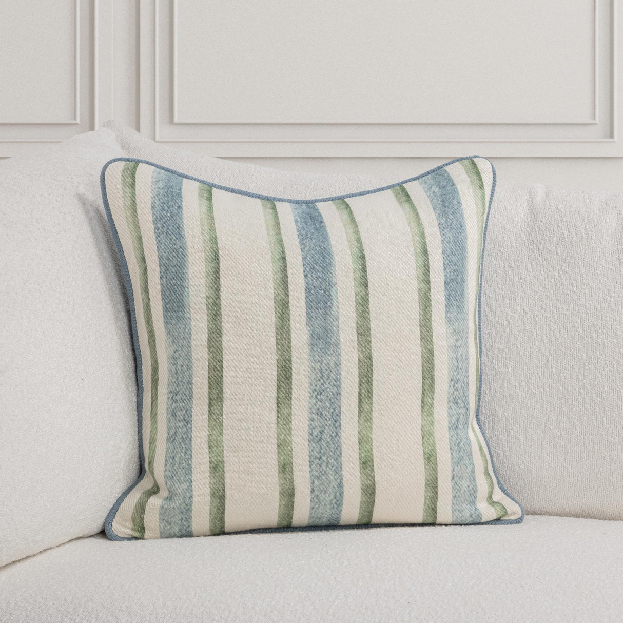 TQ Harbor Blue/Green Stripe Multiple Sizes Throw Pillow (Set of 2) by Classic Home at Eve Furniture